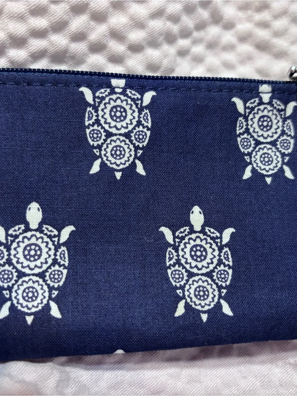 Vera Bradley Navy Turtle ID Card Holder with Clear Window